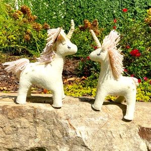 NWT Unicorn Book Ends Hand Felt Fantasy. Nursery Little Girls Room